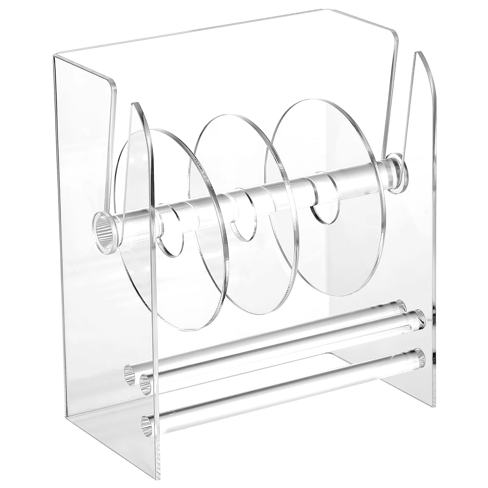 Dispenser per adesivi Dispenser per etichette regolabile per ufficio domestico Adesivo in acrilico trasparente Porta rotolo Organizzatore Applicatore di etichette manuale