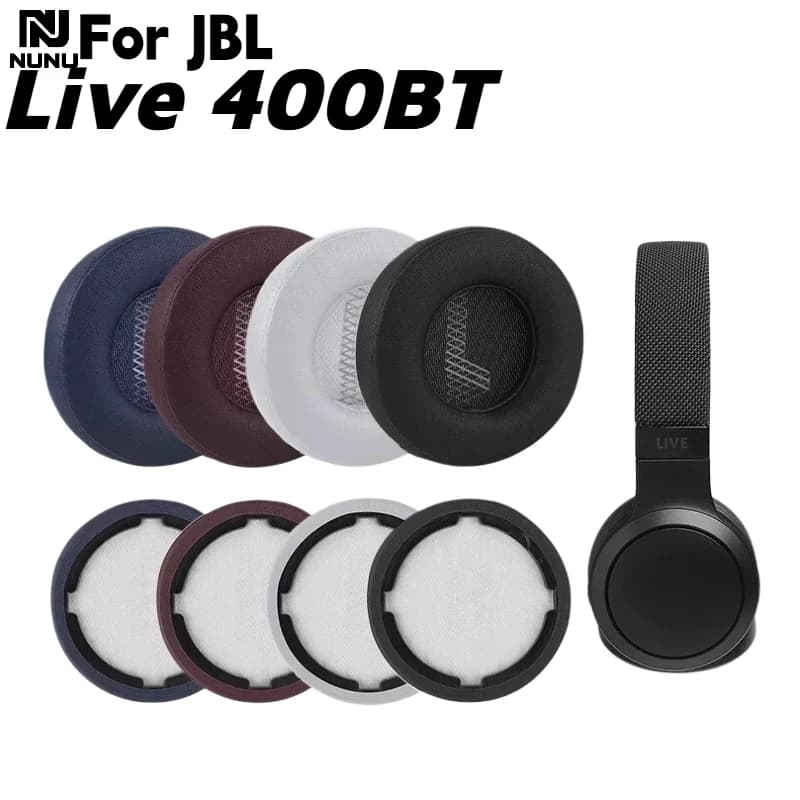 Replacement Protein‑Leather Ear Pads Cushions With Buckle For JBL Live 400BT Headphones Memory Foam Repair Accessories