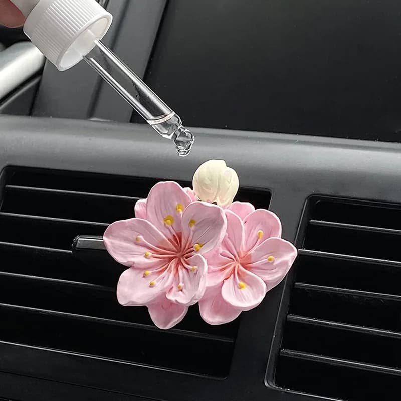 3D Flower Aromatherapy Gender Car Air Suction Deodorant DIY Car Flower Peach Flower Flavor Diffuser Accessories for Car Decoration