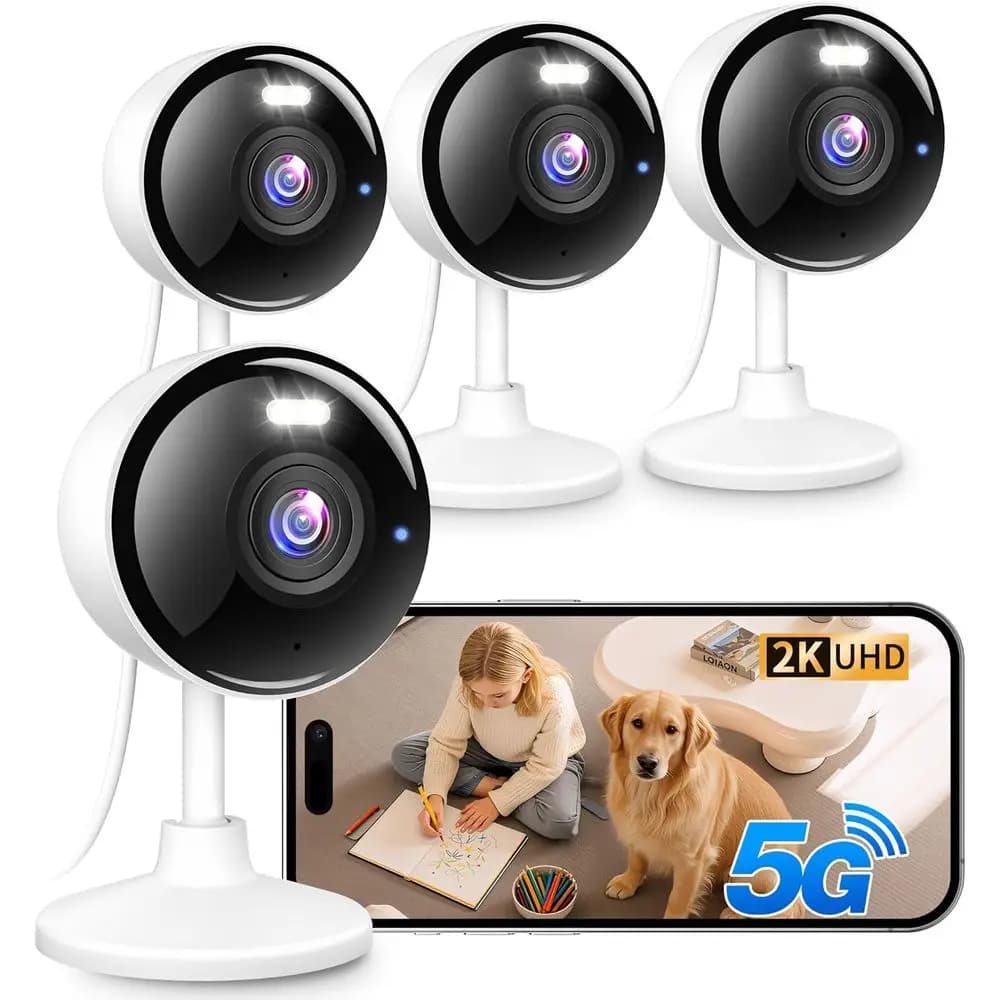 Telecamera di Sicurezza 2K per Interni/Esterni con Audio Bidirezionale, Visione Notturna, Sirena, Registrazione Locale, Impermeabile, Compatibile con Alexa