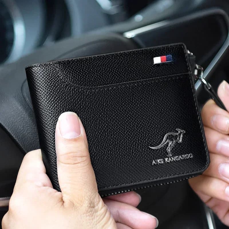 Portafoglio porta carte di credito RFID per uomo cerniera in pelle PU portafogli portacarte da uomo di piccole dimensioni borsa da donna con cerniera di design di lusso