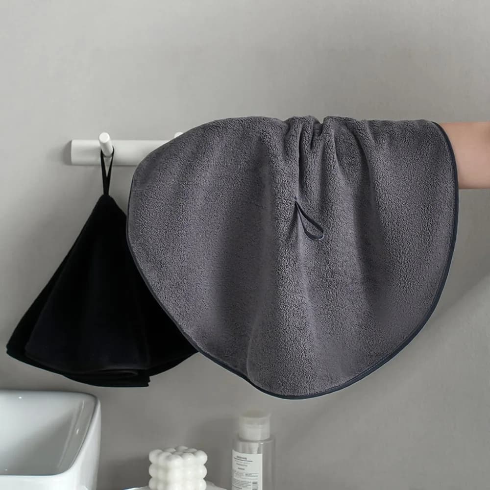 2 Pezzi Asciugamano Rotondo Super Assorbente per Cucina, Grande Formato, Asciugamano da Bagno Appendibile in Pile Corallo, Panno Morbido per Pulizia Bagno