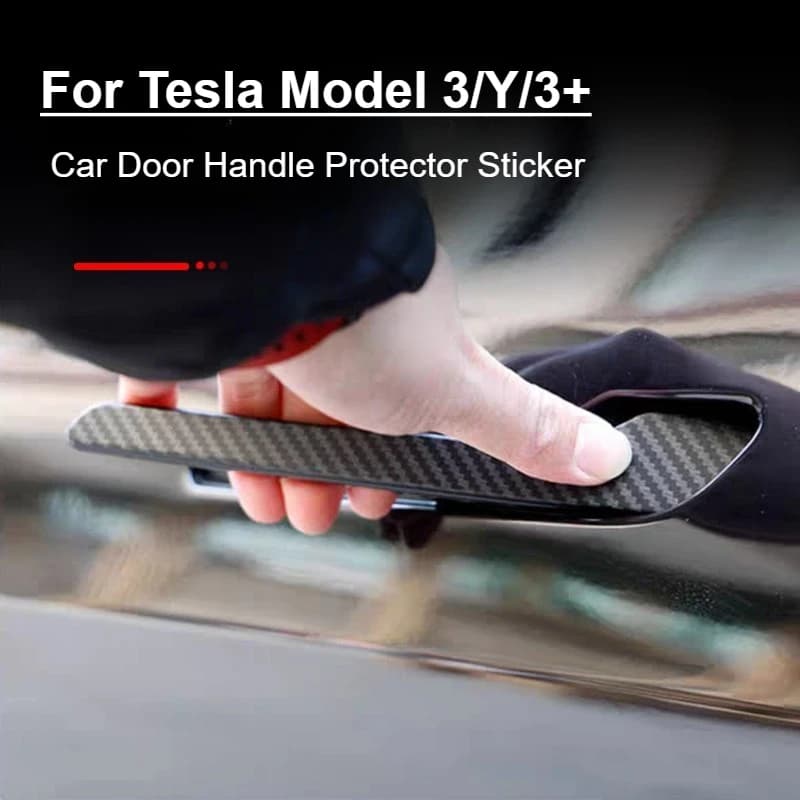 ABS Carbon Fiber Color Door Handle Trim Protector Cover Stickers For Tesla Model 3 Model Y YL Juniper Car Decor Accessories