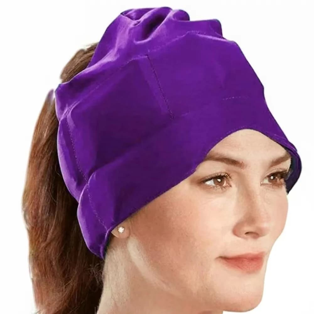 Maschera o cappuccio per il ghiaccio del cappello di sollievo da mal di testa e mal di testa utilizzati per il massaggiatore della testa di terapia a freddo caldo di sollievo dal mal di testa e dalla tensione