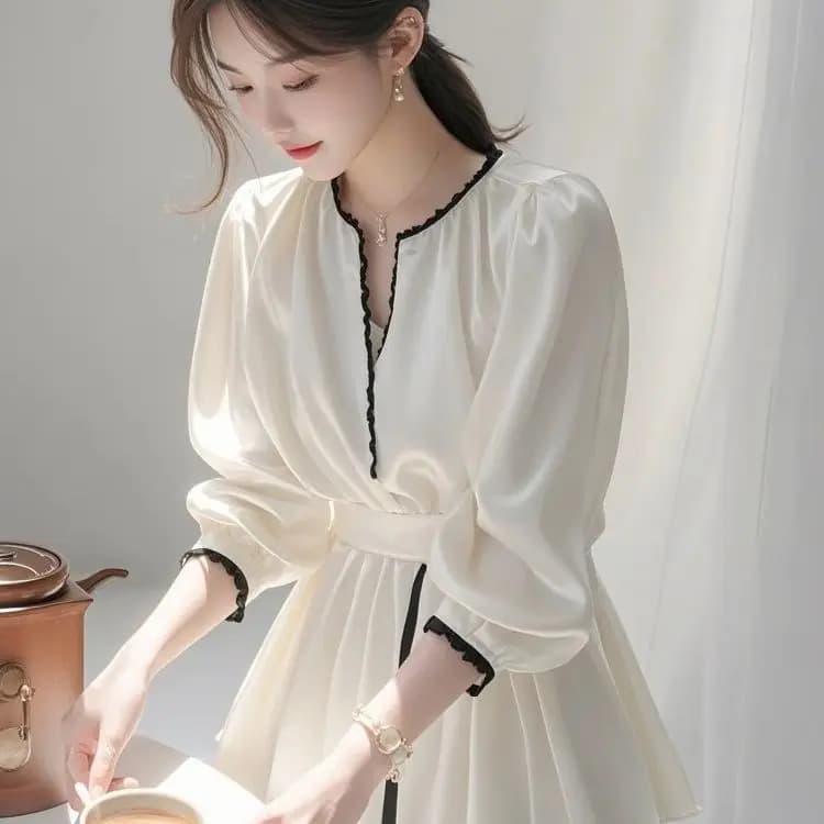 Unique and Super Beautiful Temperament Top High-end Small Fragrance Style Versatile White Slim Shirt for Women