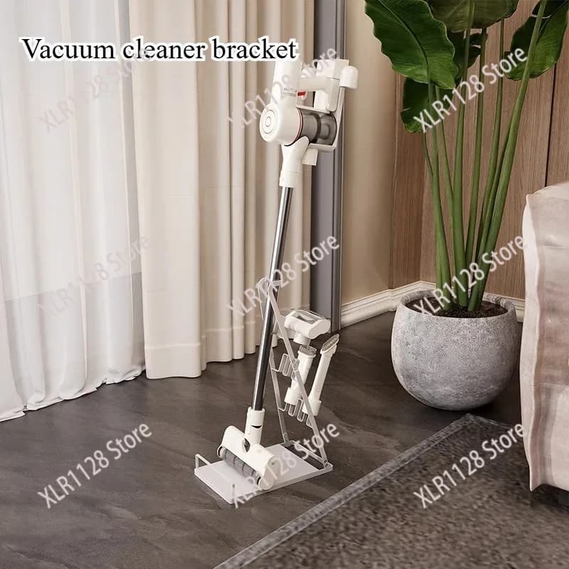No-Drill Vacuum Cleaner Storage Rack Wall Mounted Organizer for Household Cleaning Tools & Mops