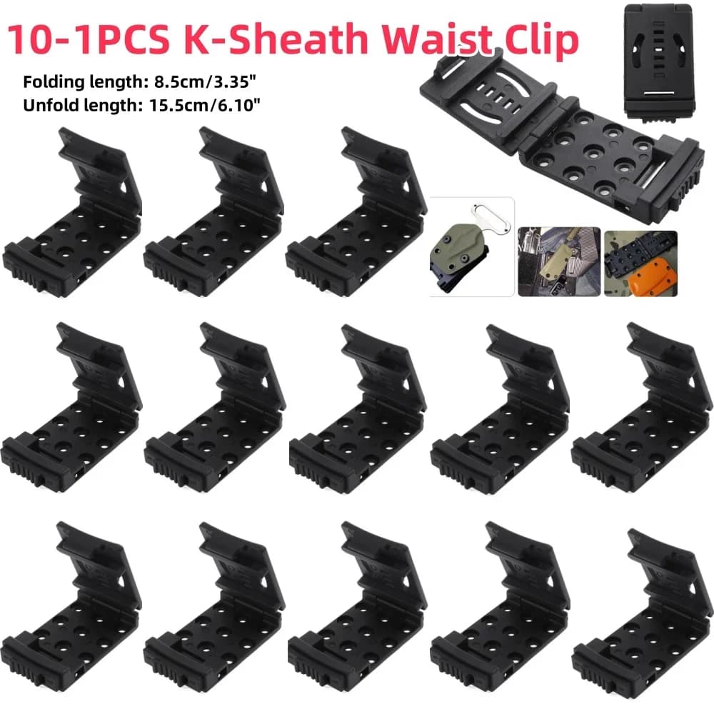 10-1 pz K guaina Kydex Clip per cintura in vita coltello da caccia fodero Kit Tek Lok morsetto per cintura cintura Mag fondina per pistola Clip posteriore in vita