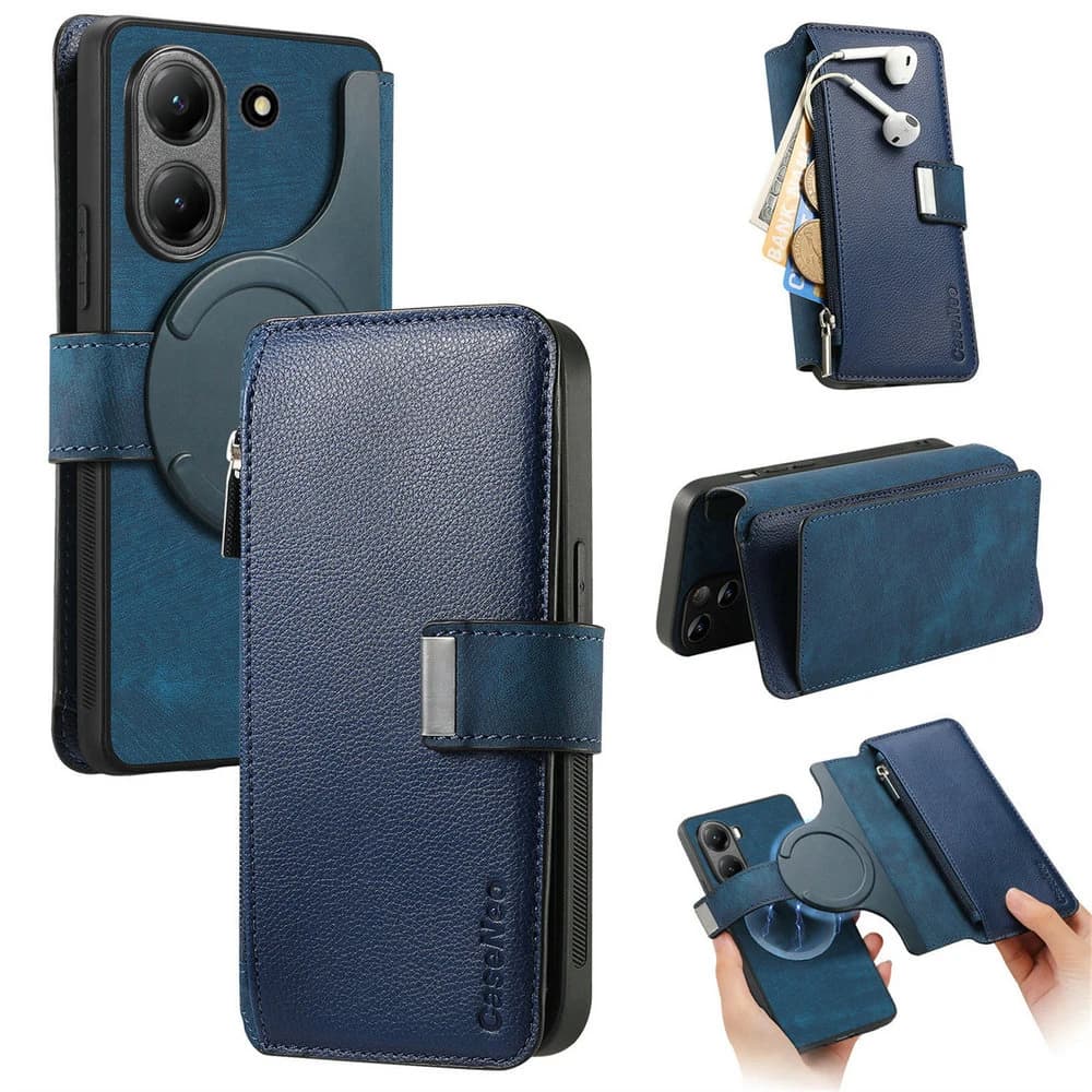 Custodia in pelle con cerniera rimovibile 2-in-1 e portafoglio RFID per Xiaomi Poco X8 Pro Max 5G - Cover PocoX8 X 8 8X