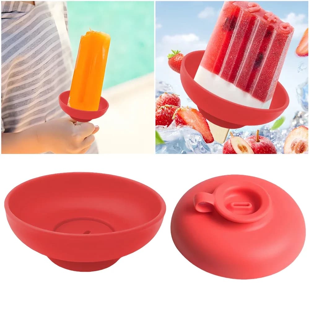 Porta Ghiaccioli Colorati Anti-Goccia in Silicone Riutilizzabili Senza Disordine Vassoio per Gelato Anti-Goccia per Bambini
