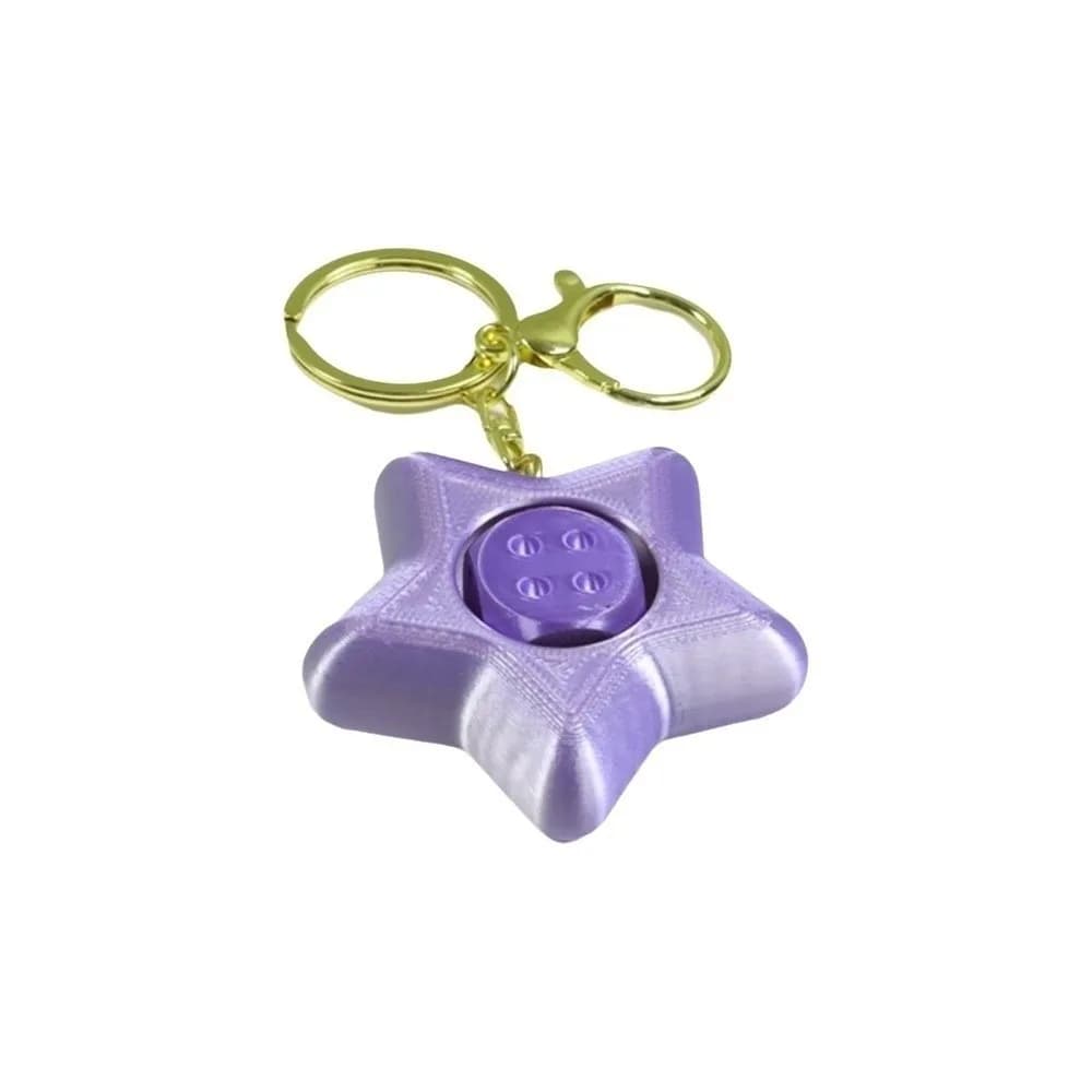 Ciondolo a Stella Rotante Stampato in 3D, Mini Fidget Spinner in PLA, Portachiavi Anti-smarrimento, Accessorio per Feste e Giochi, Charm per Borsa