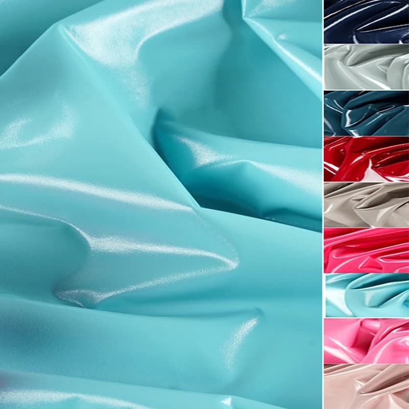 Tessuto in pelle a specchio alla moda, morbido, impermeabile, setoso, elasticizzato su quattro lati, fai da te lucido da mezzo metro