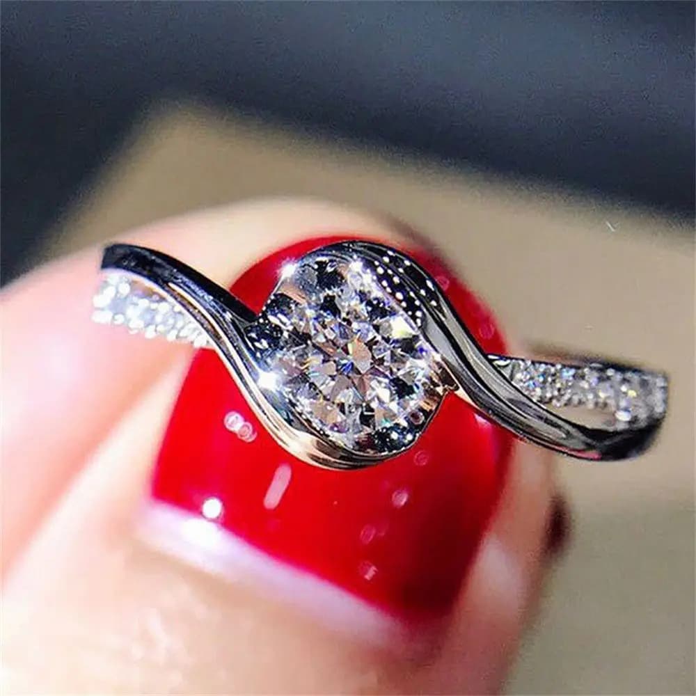 Elegant Size 6-10 Couple Wedding Ring White Rings Cubic Zirconia Jewelry Sapphire Ring