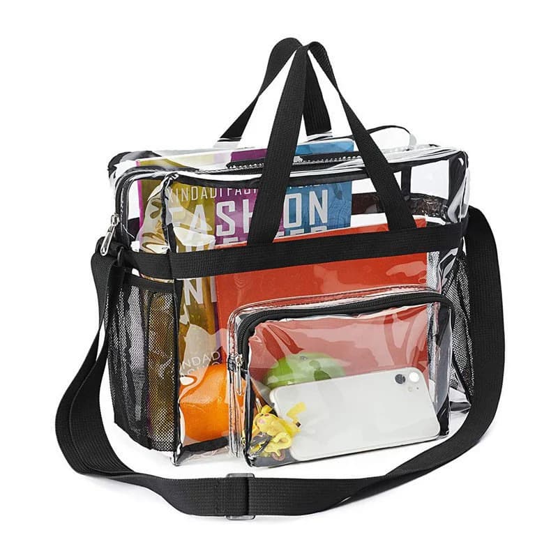 ❤️ Large Capacity PVC Transparent Bag Portable Washing Bag Clear Tote Multi Pocket Handbag