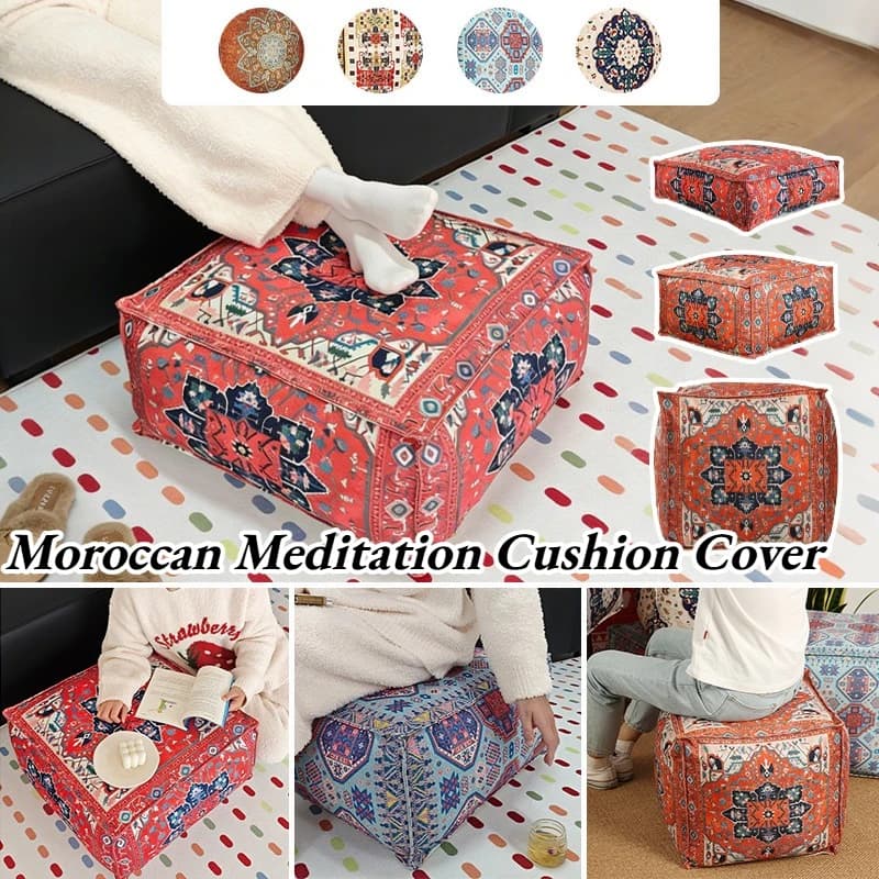 45x45cm Moroccan Meditation Cushion Cover Futon Footstool Covers Unstuffed Homestay Bay Window Tatami Floor Seat Pouf