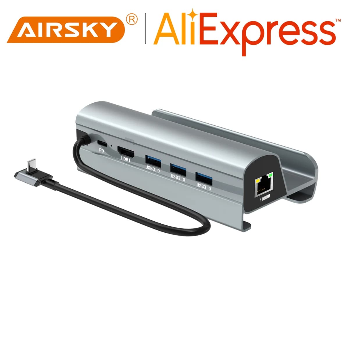 AIRSKY Docking Station personalizzata per Steam Deck HDMI PD 100W USB 3.0 RJ45 1000M Flash Disk Mouse Tastiera Gioco Maniglia Caricatore