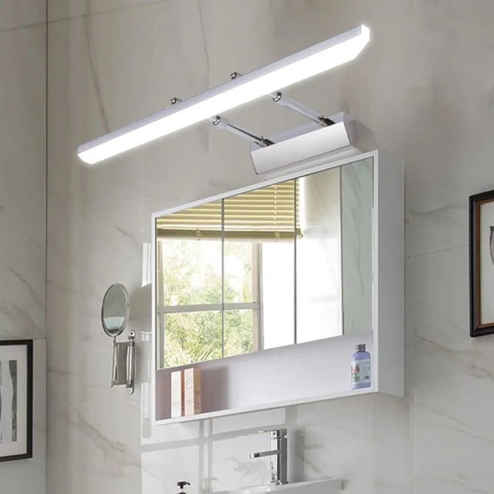 Lampada da Parete LED 9W 40CM Elettroplaccata, Luce per Specchio Retrattile Senza Foratura, Impermeabile e Antiappannamento per Bagno