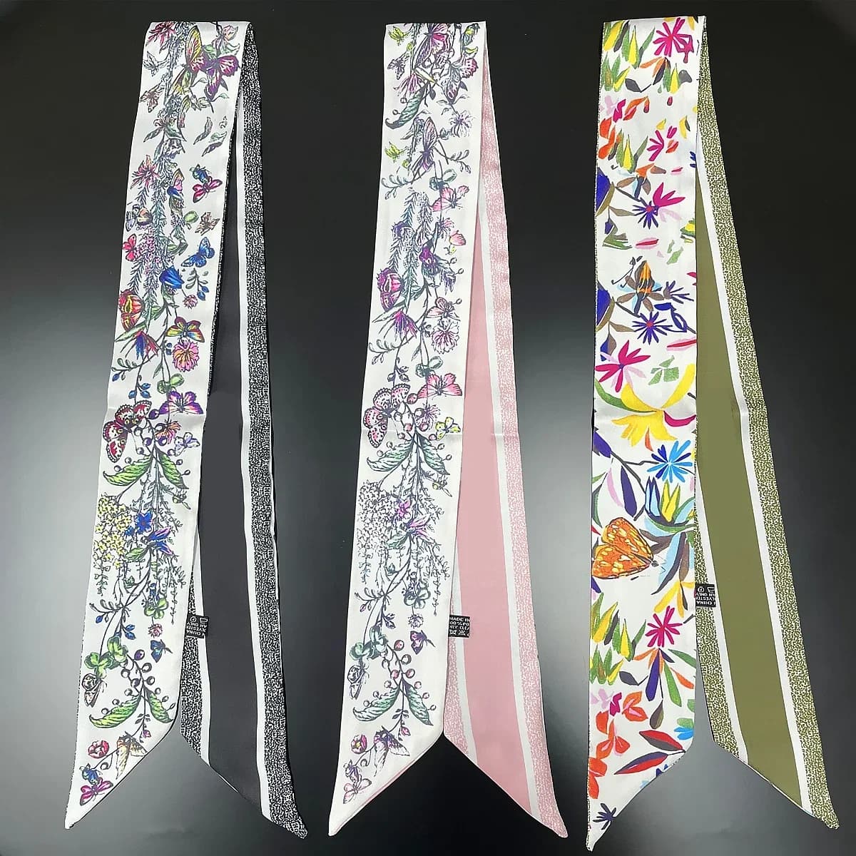 2025 Nuovo Design Pansy Tarocchi Sciarpa Donna Sciarpa di marca di lusso Borsa magra Sciarpe di seta Foulard Capelli Fazzoletto da collo Fascia per le signore