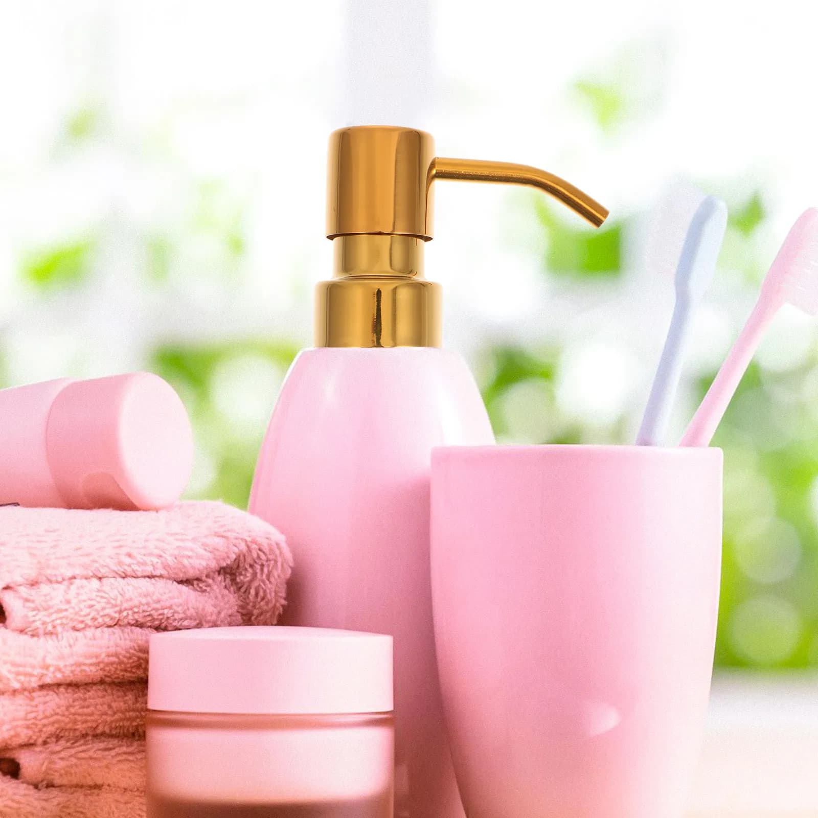 2 Pezzi Testina Pompa Dispenser Sapone in Acciaio Inossidabile Elettroplaccata di Ricambio per Flaconi Lozione Viscosa Accessori Pompa per Articoli da Toeletta