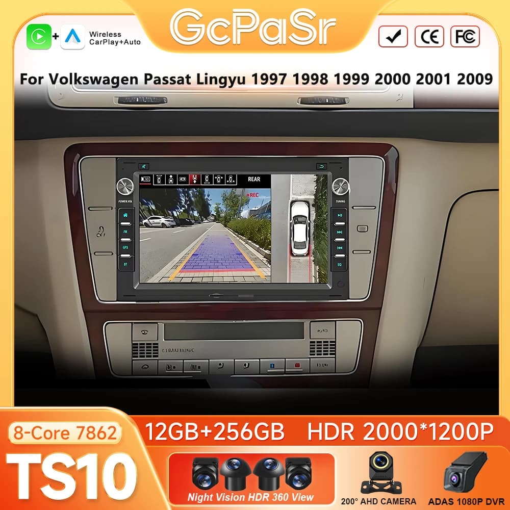 For Volkswagen Passat Lingyu 1997 1998 1999 2000 2001 2009 Car Radio Android 16 Navigation GPS Android Auto Carplay 4G No 2din