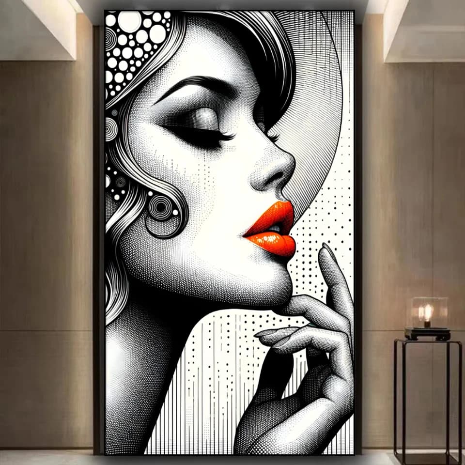 Black and white elegant woman Diamond painting New 2025 Diy Full Square Round Diamond mosaic stich cross portrait Gift Big Size