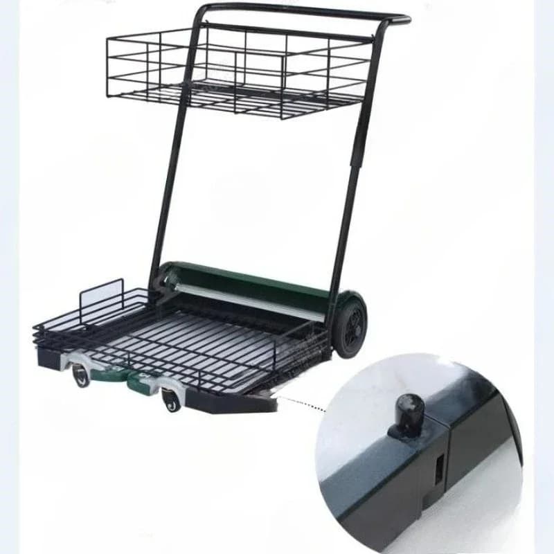Portable tennis ball pick-up cart, ball pick-up machine, hand-push ball pick-up device