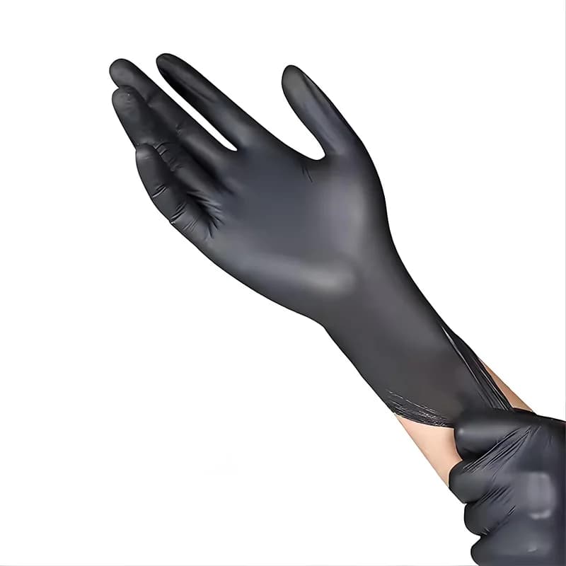 Guanti in Nitrile Neri Monouso, Senza Polvere, Senza Lattice, per Pulizie, Tatuaggi, Cucina e Manipolazione Alimenti