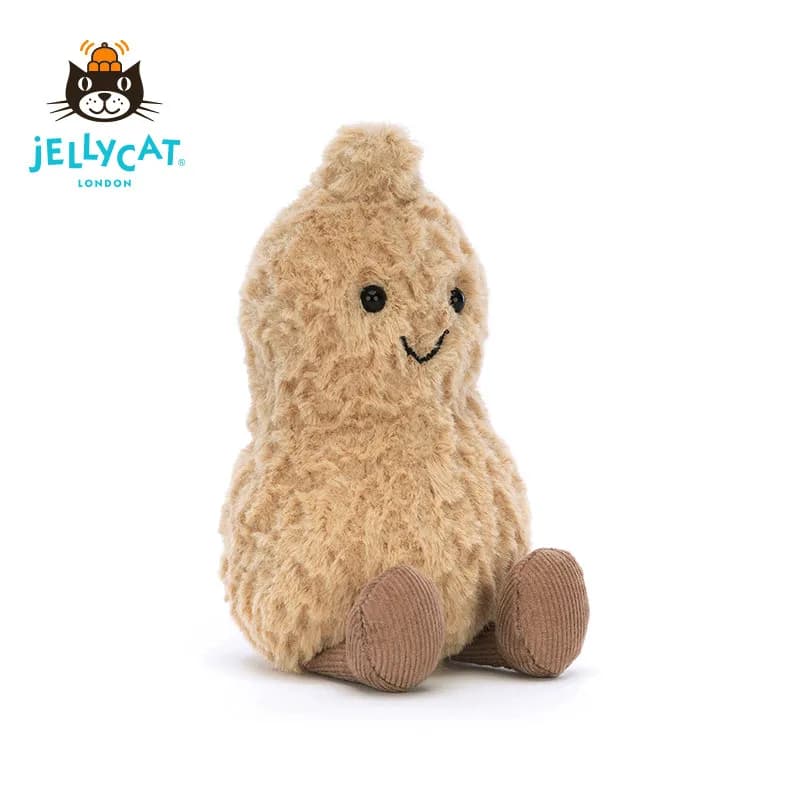 Peluche Jellycat Fun Peanut, Morbido Pupazzo da Coccolare, Simpatico Animale di Peluche, Regalo di Compleanno dal Regno Unito