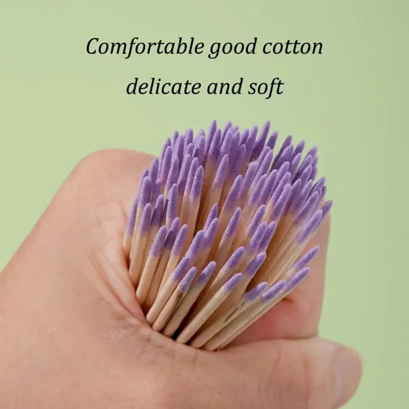 100/200/300/500 pieces double-sided cleaning sticks for double-sided wood for purple nails pad for double-tip cotton head cleaning pad for nail removal