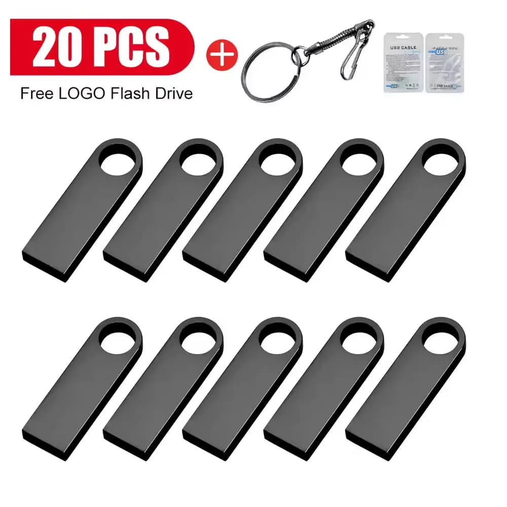 Chiavetta USB in Metallo Oro Rosa Impermeabile con Logo Personalizzato, Mini Penna USB 4GB 8GB 16GB 32GB, Regalo di Nozze, Lotto da 20 Pezzi