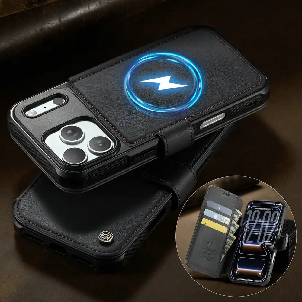 RFID Leather Wallet Magnet Case For iPhone 17 16 15 14 13 12 Pro Max Luxury Cover for iPhone Air 17E 16E 16 Plus Funda