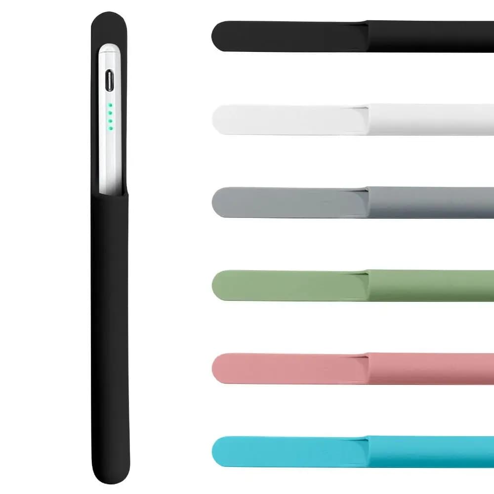 New Silicone Pencil Holder Anti-loss Self-Adhesive Protective Sleeve Flexible Solid Color Tablet Stylus Pencil Case