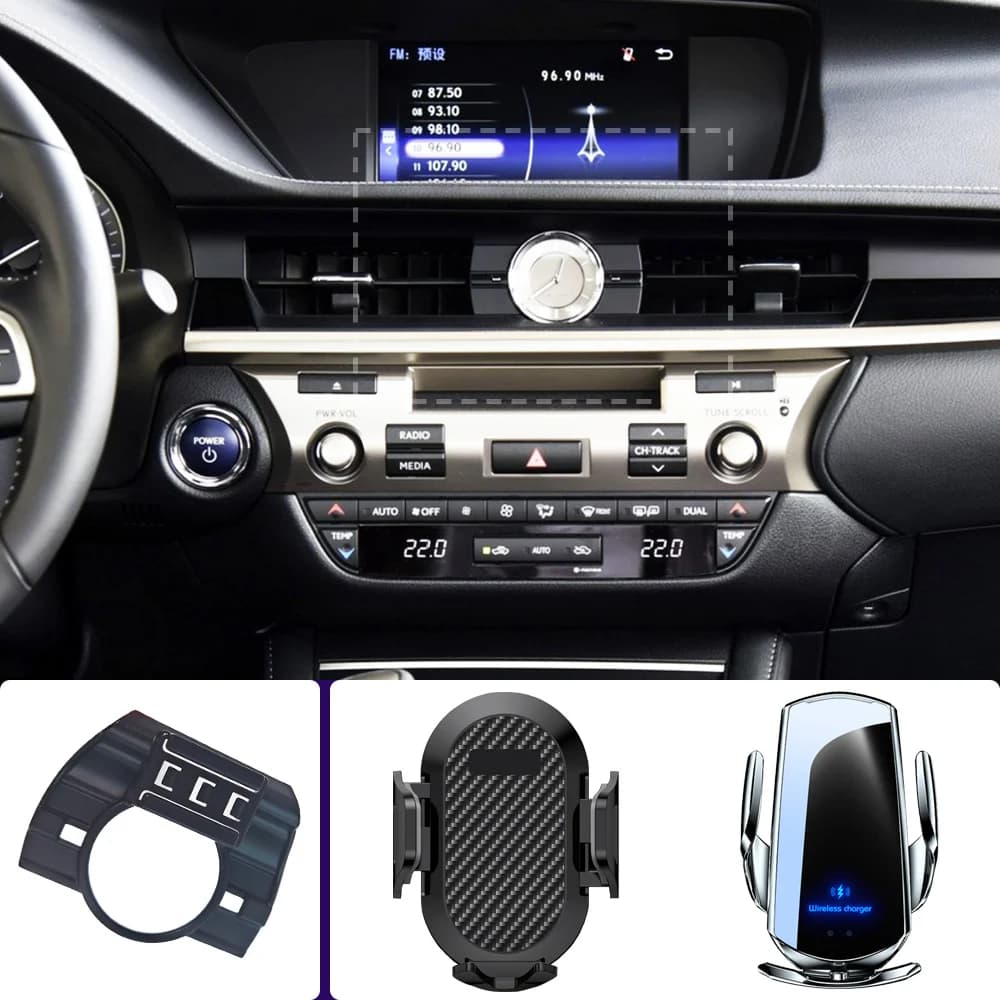 Supporto per telefono per auto per Lexus ES 300h 2013 2014 2015-2017 Supporti per telefono cellulare Ricarica wireless per auto Accessori speciali per base fissa