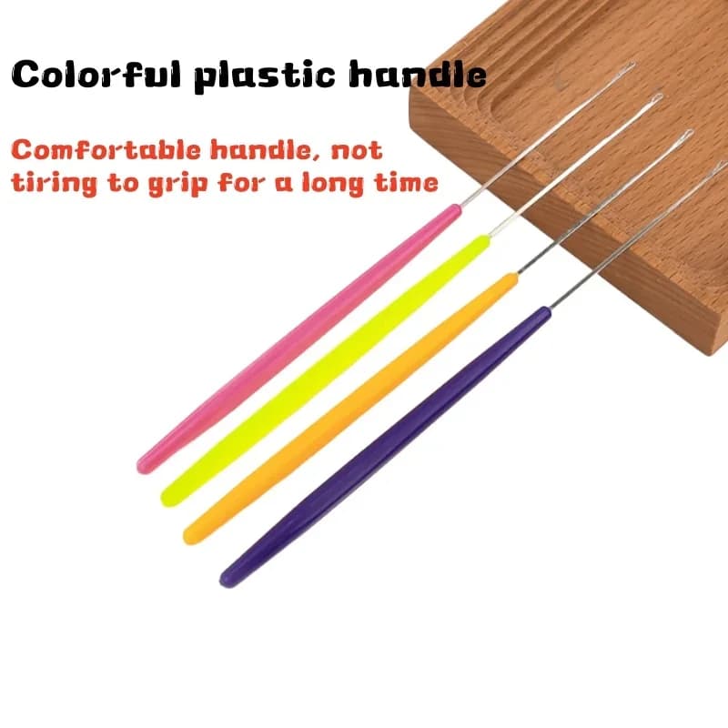 4 pezzi uncinetto con linguetta strumenti per cucire a maglia riparazione maglione accessori per perline ago per cucire gambo in plastica uncinetti