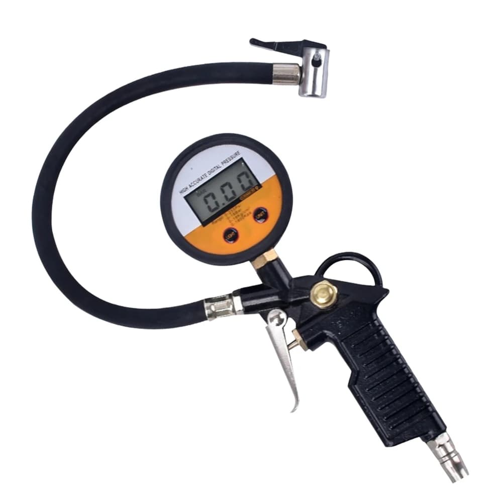 Manometro per gonfiaggio della pressione dei pneumatici per auto 220PSI Misuratore di pressione dei pneumatici per auto in alluminio Pistola per gonfiaggio dei pneumatici Display digitale per camion moto