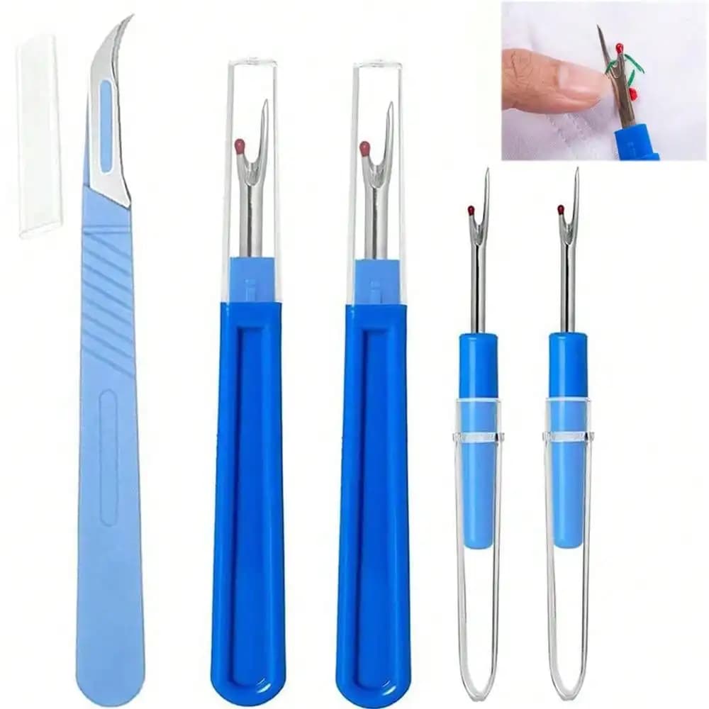 5PCS Sewing Seam Ripper Kit Blue cucito Stitch Thread Unpicker Cutter Remover per cucire Crafting ricamo strumento di ricamo