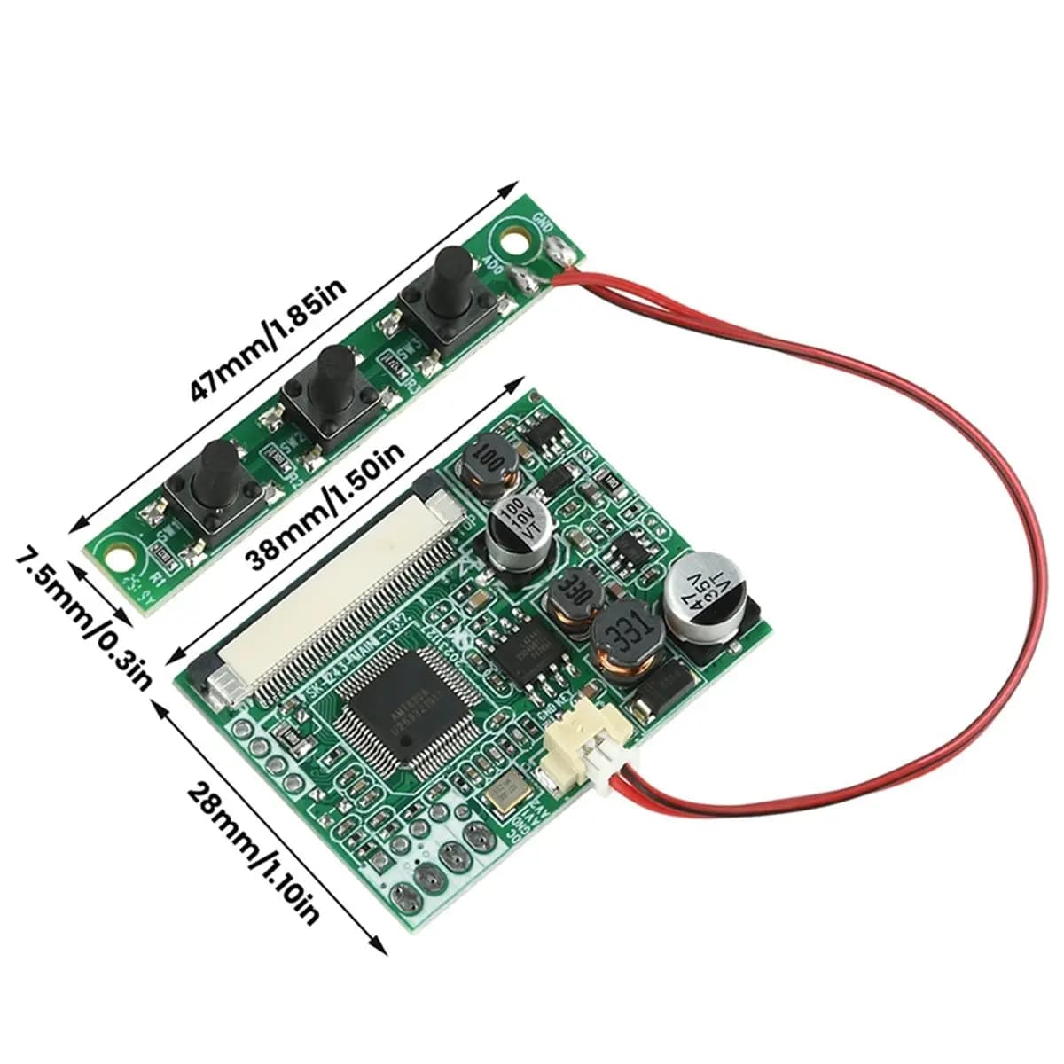 Kit Modulo Scheda Driver Monitor LCD da 4,3 Pollici, Scheda Madre per Monitor Audio-Video Auto, Cornice Fotografica Digitale Multifunzione