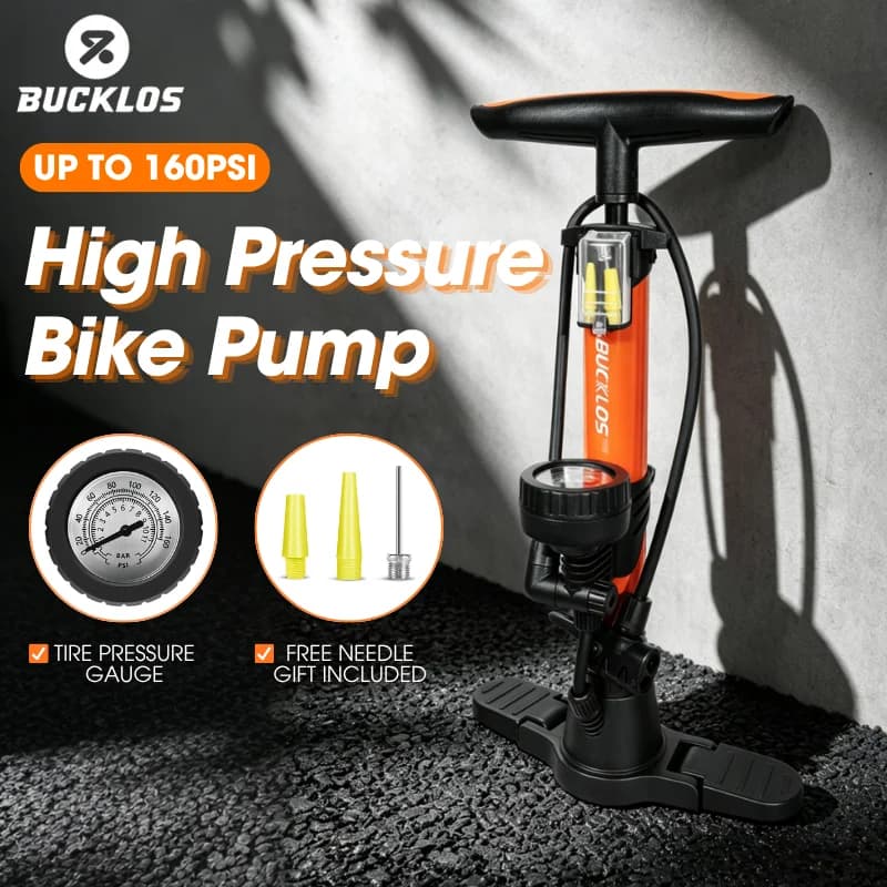BUCKLOS Bicycle Pump 160PSI High Pressure MTB Road Bike Tire Air Pump Schrader Presta Valve Bike Air Inflator Bike Repair Tools