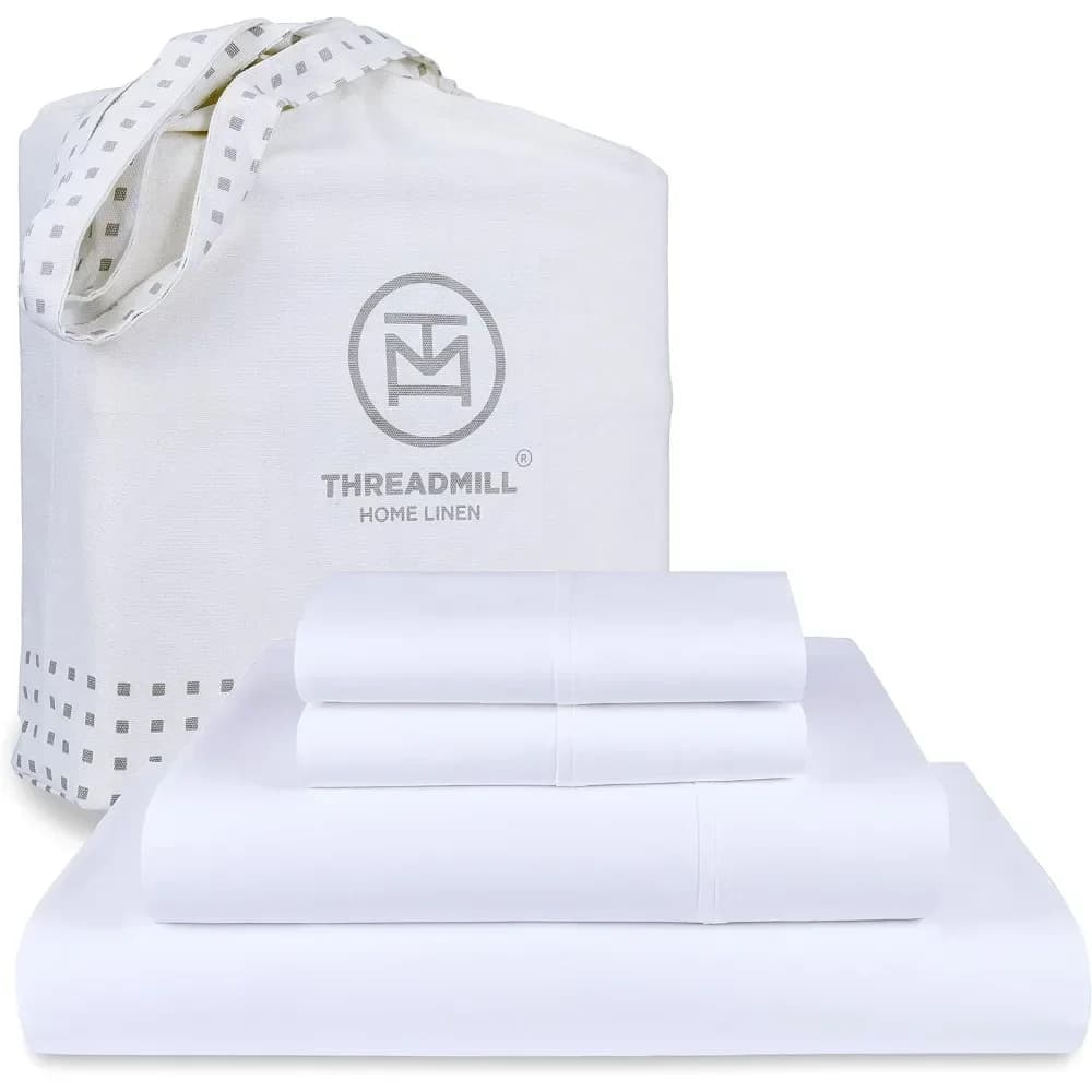 Lenzuola in cotone Supima per letto matrimoniale | Lenzuola Queen da 656 fili per materasso Queen | Set di lenzuola di lusso da 4 pezzi | Tessuto satinato per hotel