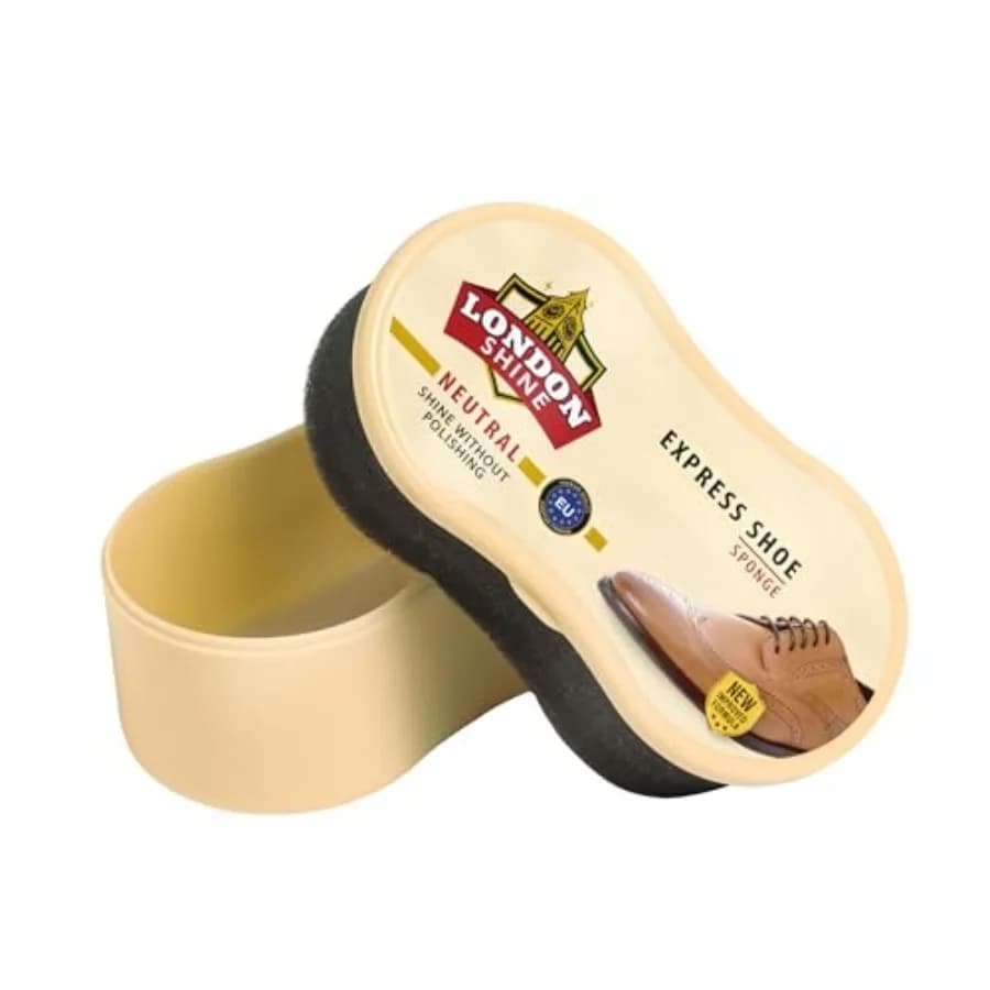 London Shine Express Shoe Shine Sponge, Neutral For All Color Leather Shoes and Boots, Instant Shine Without Polishing, Premium