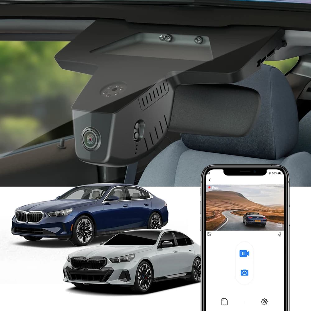 Fitcamx 4K Dash Cam for BMW 5 i5 530i 540i G60 2024-2026, UHD Video Recorder, APP Control, Plug& Play