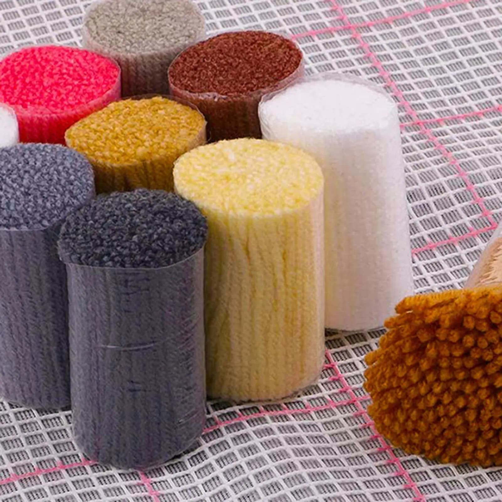 Kit per Tappeti all'Uncinetto con Gancio, Set di Filati Non Finiti per Realizzare Copricuscini e Decorazioni per la Casa