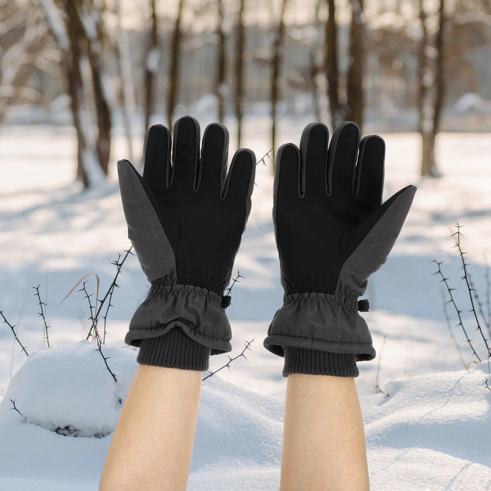 1 paio di guanti da sci invernali impermeabili e antivento, caldi, per ciclismo all'aperto, escursionismo, resistenti al freddo, con touch screen