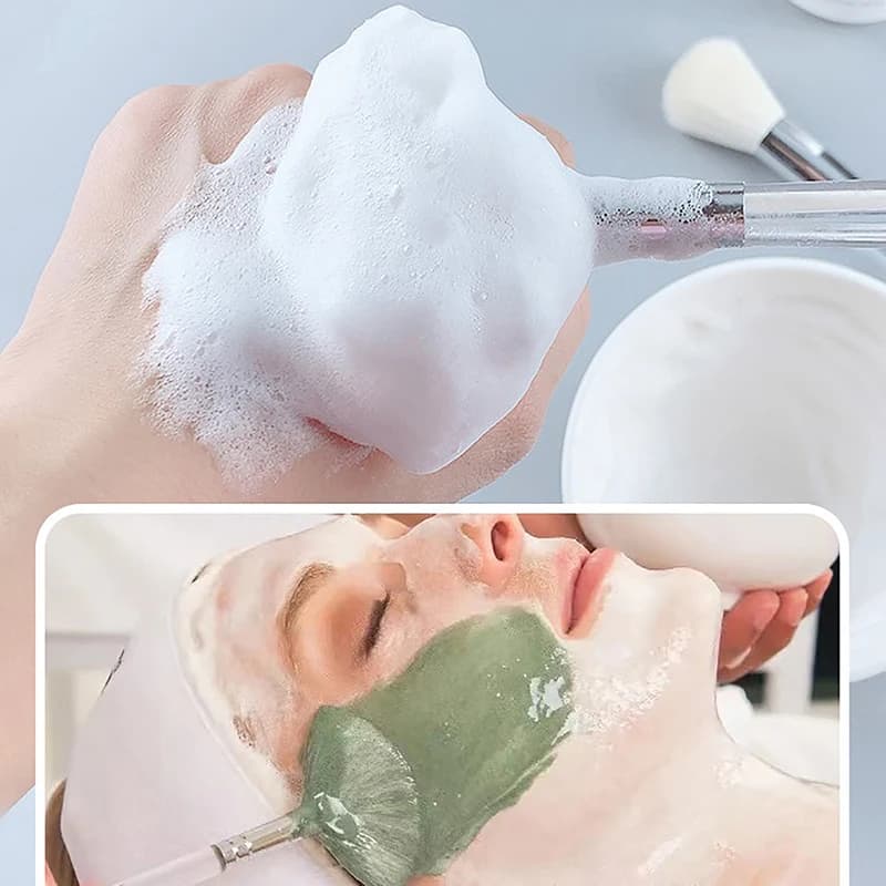 Facial Cleanser Brush Soft Hair Face Massage Wash Brush Face Mask Brush Portable Skin Care Tool！~