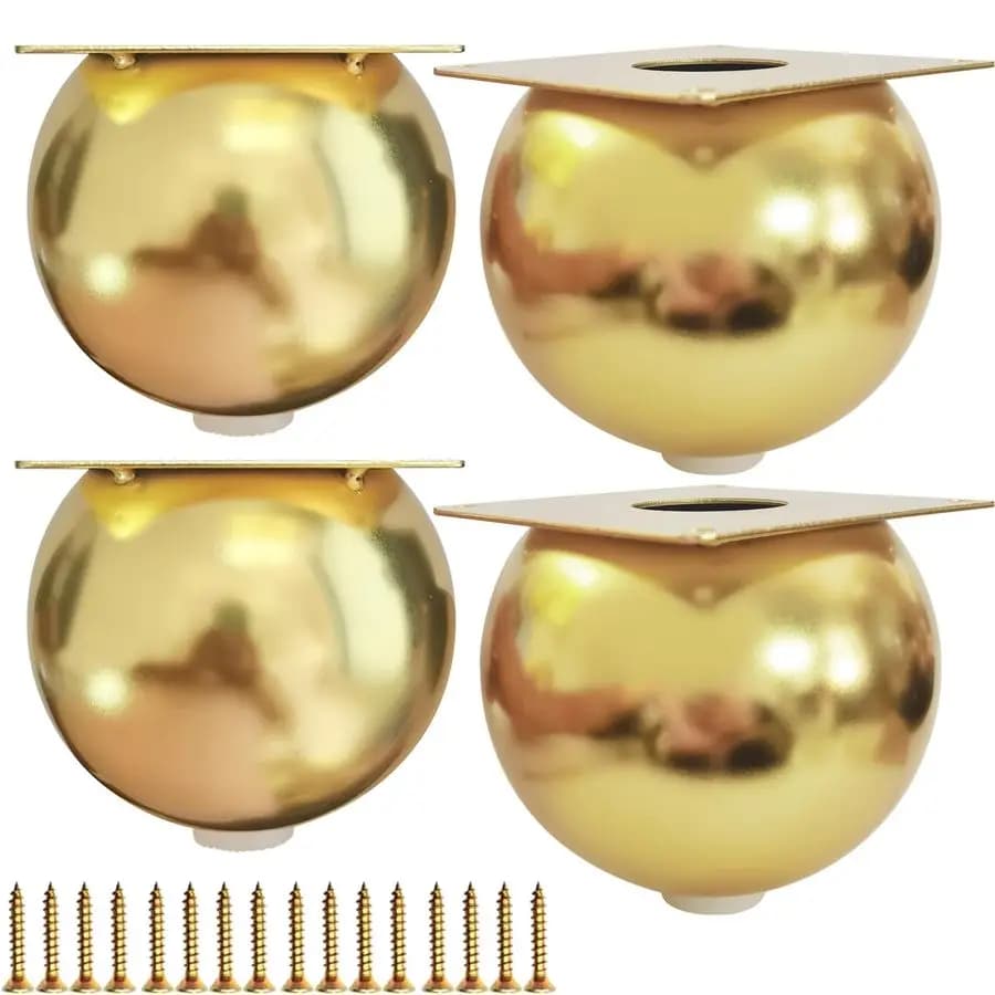 Gambe per mobili Piedini rotondi in metallo Armadi resistenti Tavoli Sedie Piedini per divani, con base in gomma Set da 4 4,1 pollici di grandi dimensioni