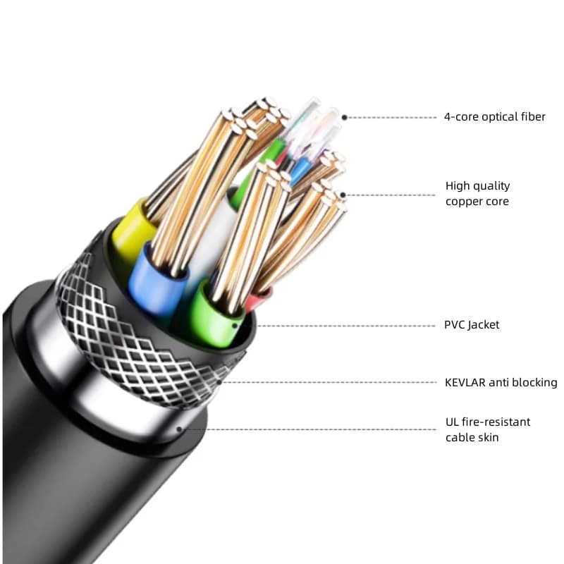 DTECH 35m Video Plated Gold 2.0 HDMI-Kabel Support 4K 60Hz HDR Active fiber optic HDMI cable for HDTV PS4 Hometheater