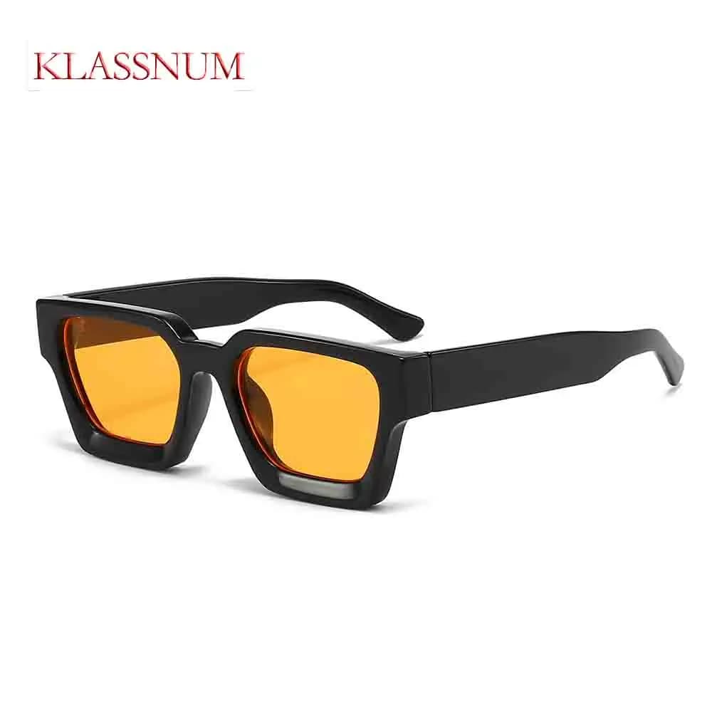 KLASSNUM Retro Fashion Square donna occhiali da sole di lusso Designer di marca uomo trend Leopard Blue Green occhiali da sole Shades UV400