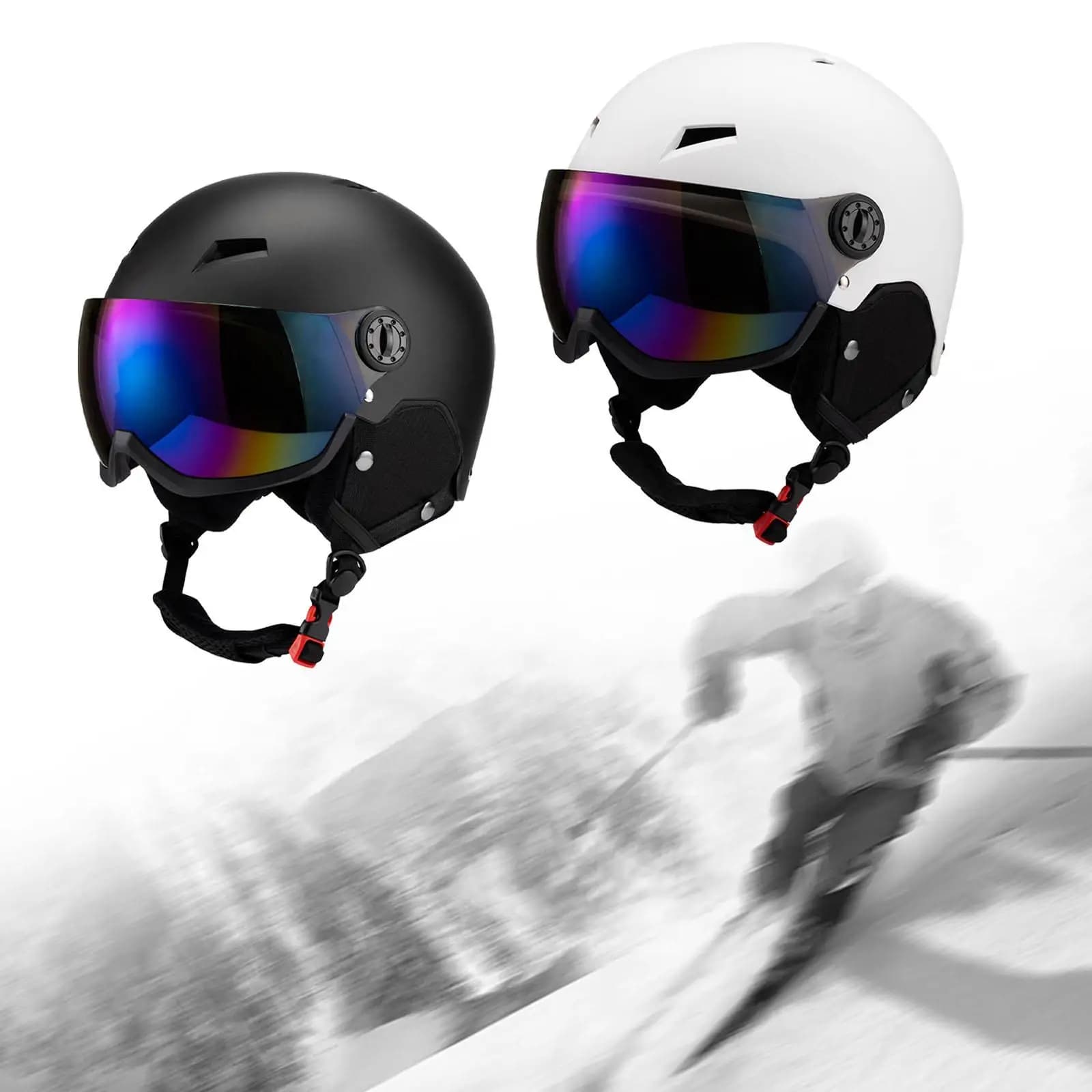 Casco da snowboard con occhiali da sci Casco da sci antiurto per skateboard
