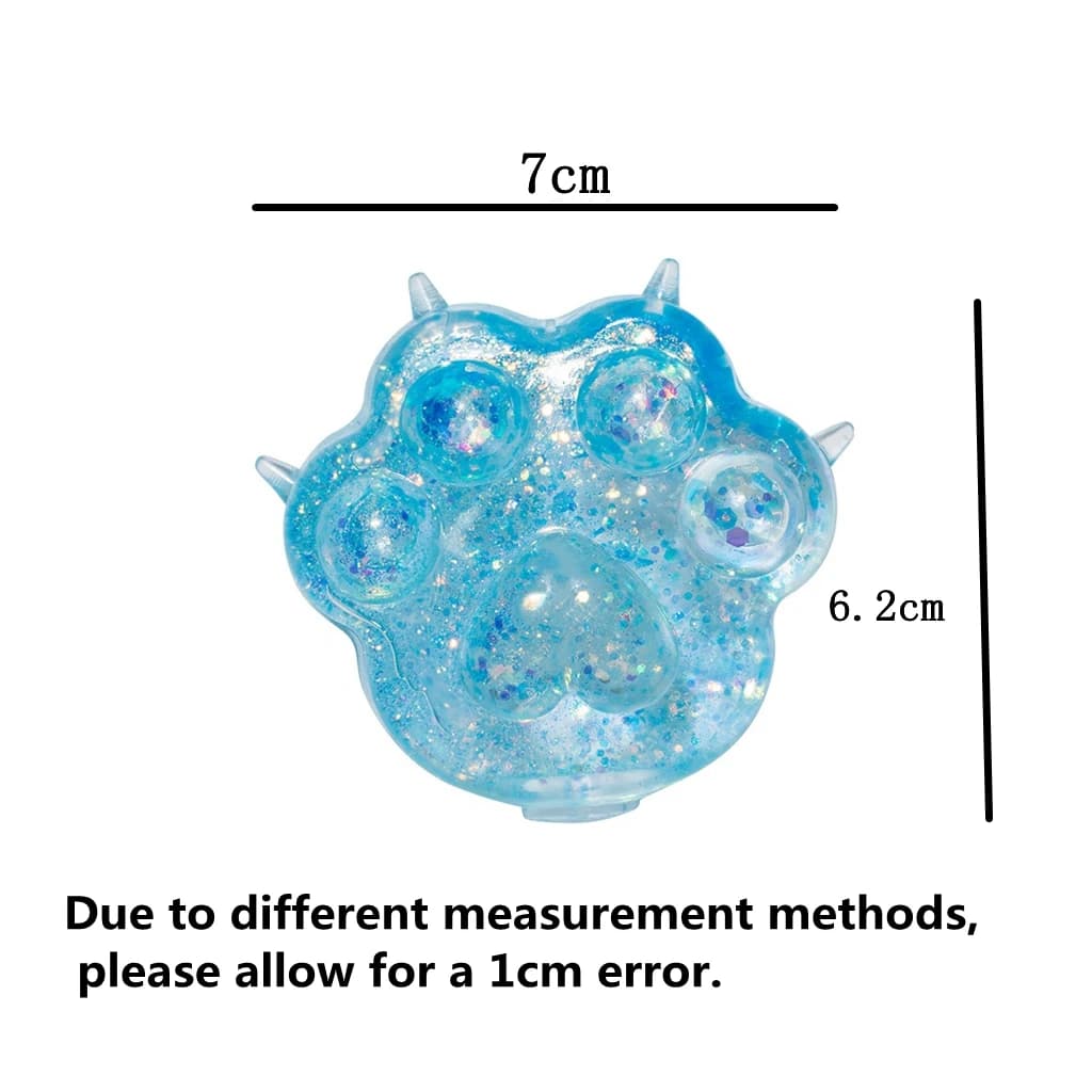 Sequin Decor Maltose Cat Paw Squishy Squeeze Toy, Soft Slow Rebound Tactile Fidget, Sparkly Sensory Decompression Stress Relief Toy for Adults