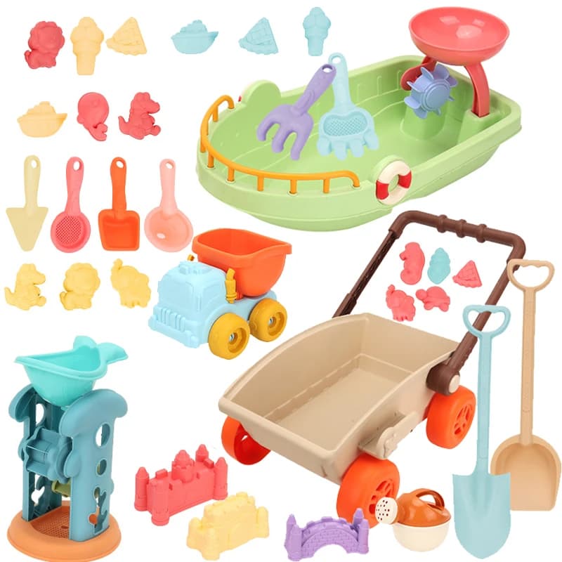 Carrello per bambini Sand Play Beach Toy Sandbox pala stampi per animali accessori per la spiaggia giocattoli Summer Outdoor Seaside Play Sand Water Game