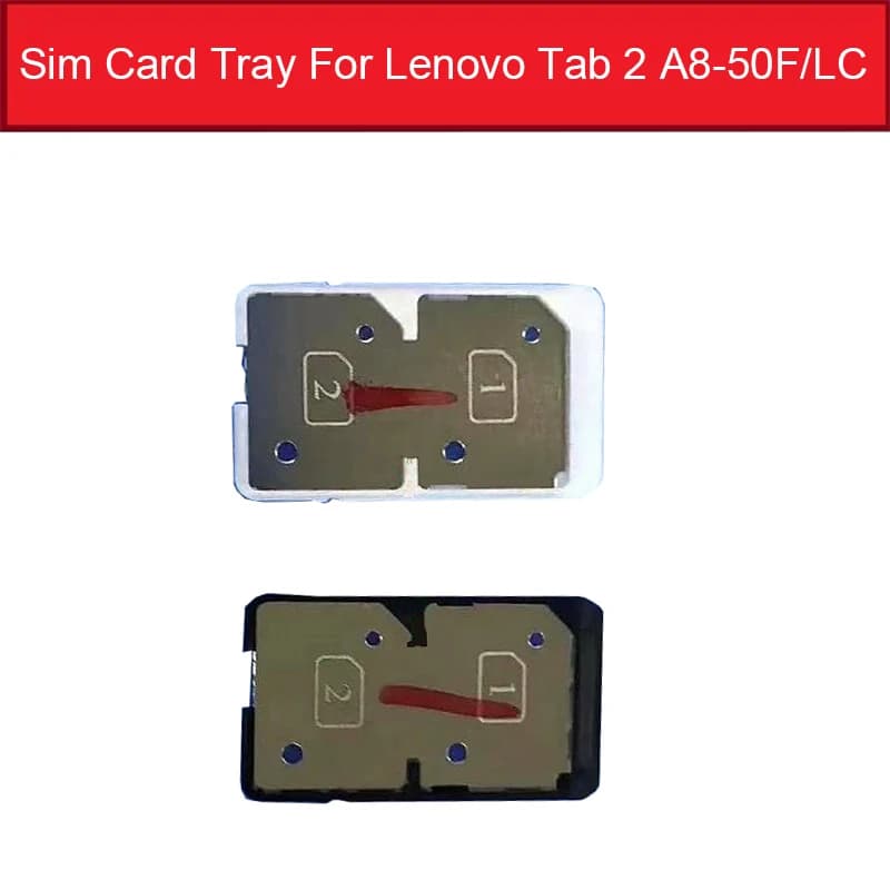 Supporto per presa per vassoio scheda SIM per Lenovo TAB 2 A8-50F/LC A5500 Parti di ricambio per adattatore per lettore di slot per scheda di memoria Sim